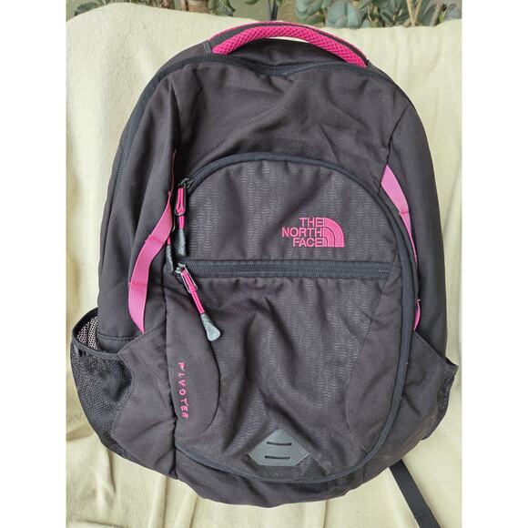THE NORTH FACE PIVOTER 27L LAPTOP BACKPACK BLACK PINK NF0A3VXD - Picture 1 of 9